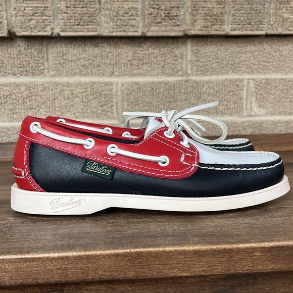 NWOT Paraboot x Dooney & Bourke Marine Loafers Red White Navy – Youth 4/5 - Picture 3 of 14